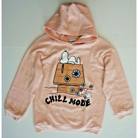 Old Navy 807672 Girl's Sz XL (14-16) Pink Snoopy Chill Mode Graphic Hoodie - Picture 7 of 8